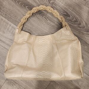 Nancy Gonzalez Pearl White Crocodile Hobo Bag